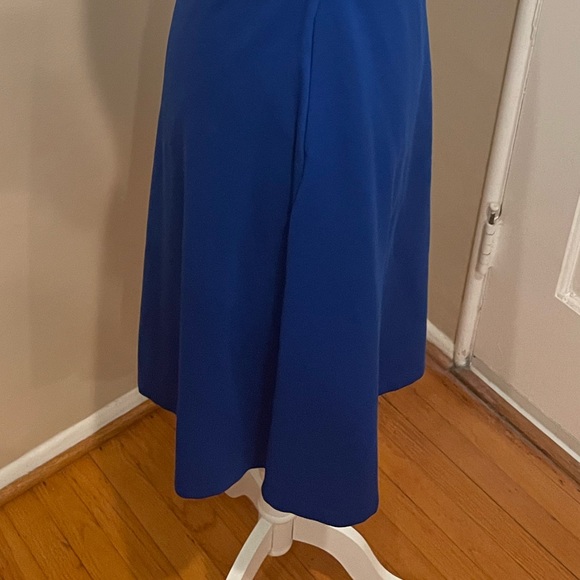 BR Blue Dress One Shoulder Bow A-line Banana Republic Cocktail Wedding Guest - Picture 7 of 9